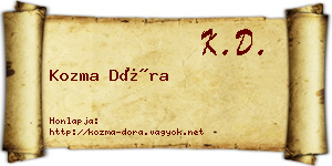 Kozma Dóra névjegykártya